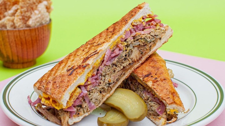 Cuban sandwich on plate