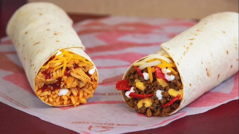 two taco bell burritos