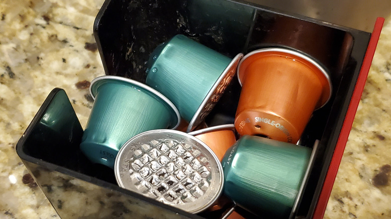 Carton of coffee pods