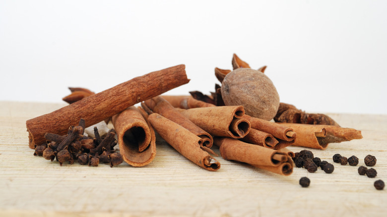 Variety of spices on board