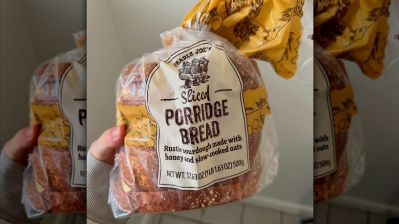 customer holding sliced bread