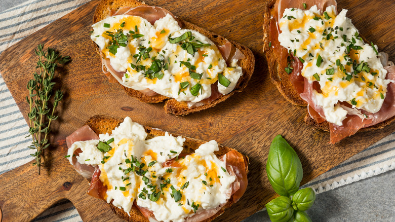 burrato on toast