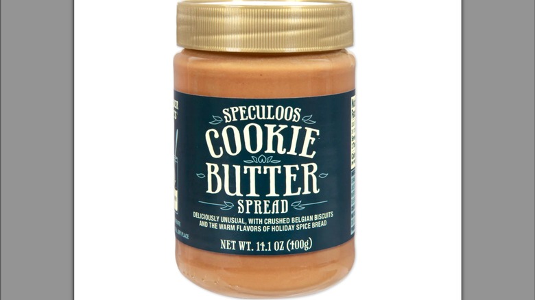 A jar of Trader Joe's Speculoos Cookie Butter Spread