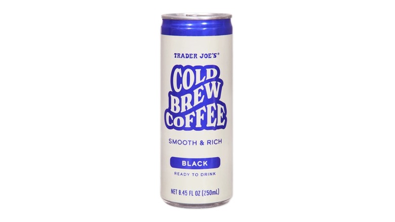 can of Trader Joe's Canned Cold Brew Coffee Black on white background