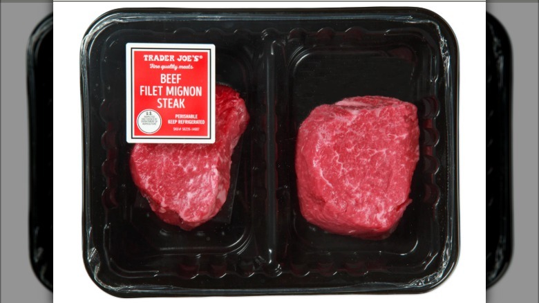 Trader Joe's filet mignon in packaging