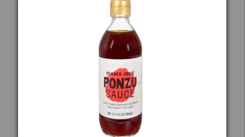Trader Joe's ponzu sauce on white background