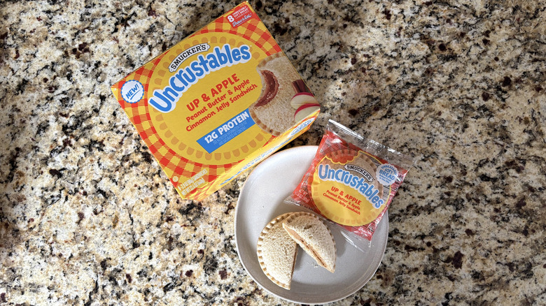 Up & Apple Uncrustables on a plate