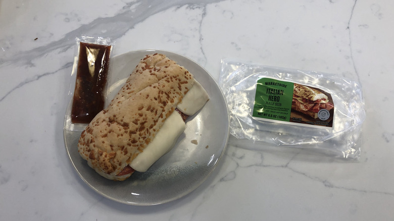 Italian Hero half sub on countertop