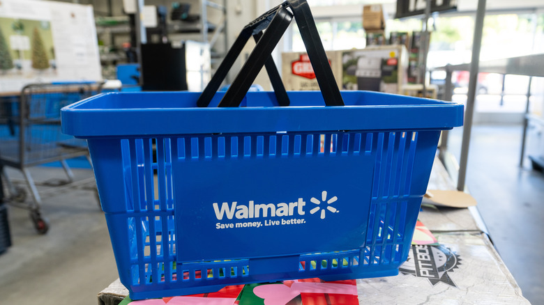 blue Walmart shopping basket