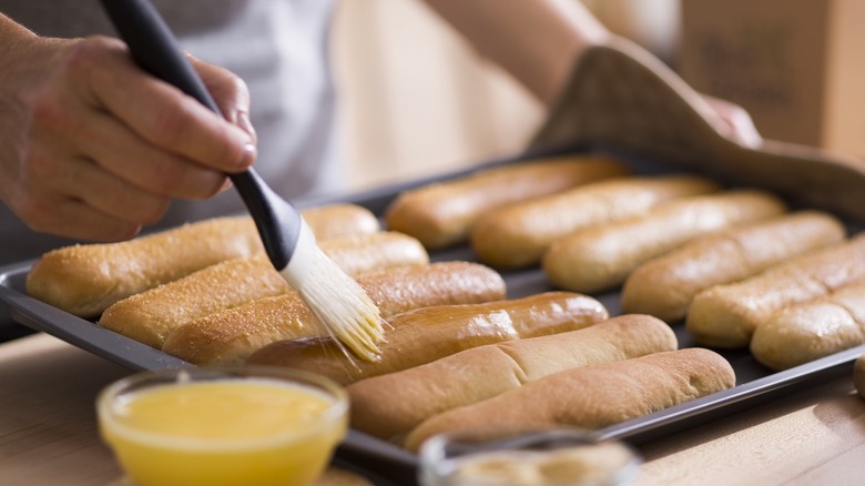 Preparing Olive Garden breadsticks