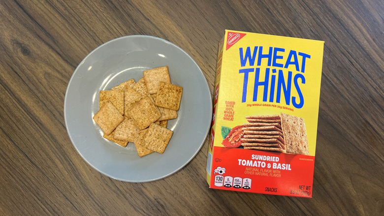 box of sundried tomato and basil wheat thins