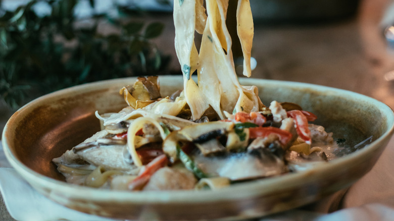creamy pasta loaded with vegetables