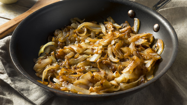Caramelized onions in a skillet