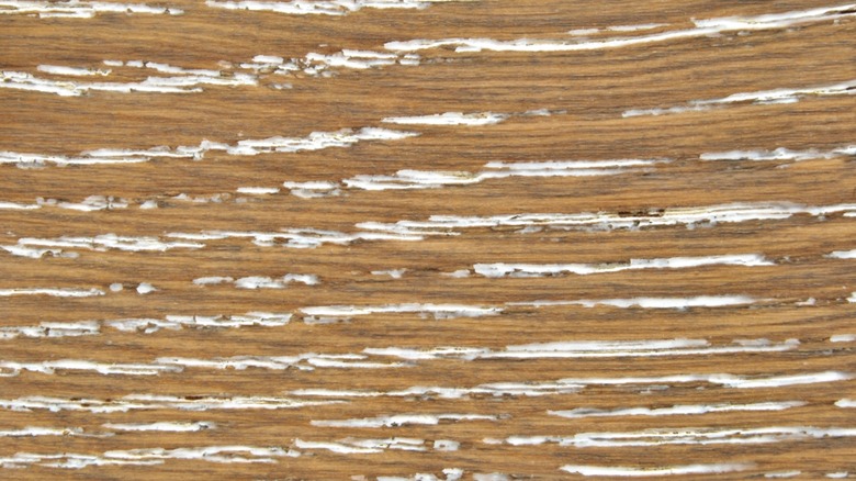A close up of cerused wood