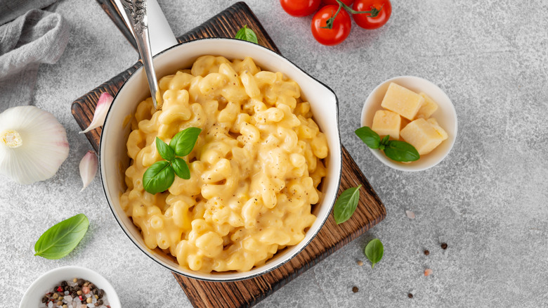 A bowl of mac and cheese