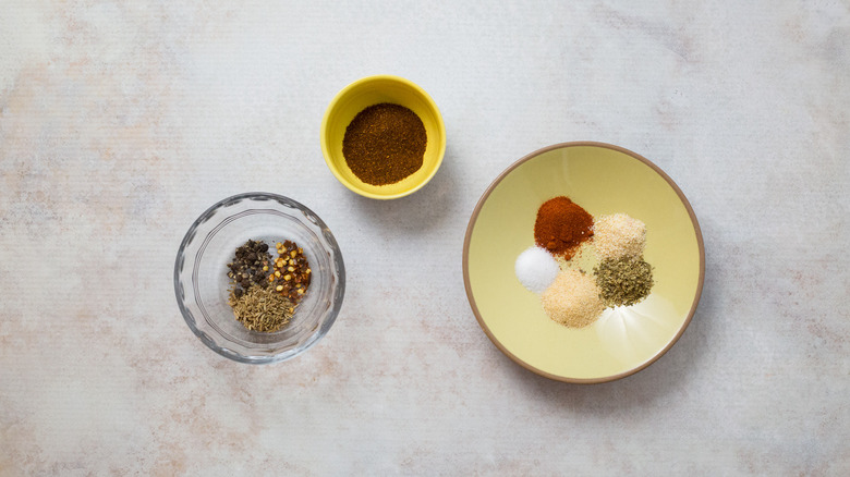 taco seasoning ingredients on table