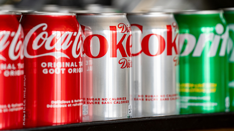 Cans of Coke, Diet Coke, Sprite
