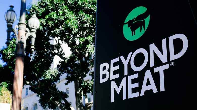 Beyond meat sign on street 