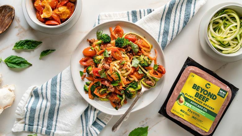 plate of plant-based pasta