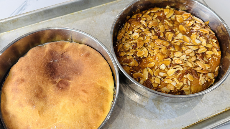 Baked German Bee Sting cake before filling