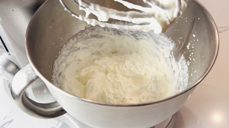 Whipped cream in bowl