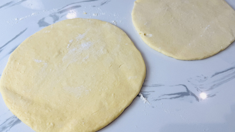 Dough rolled into rounds