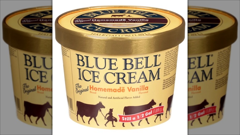 Blue Bell homemade vanilla ice cream 1/2-gallon carton