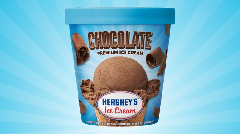 Hershey's chocolate premium ice cream carton