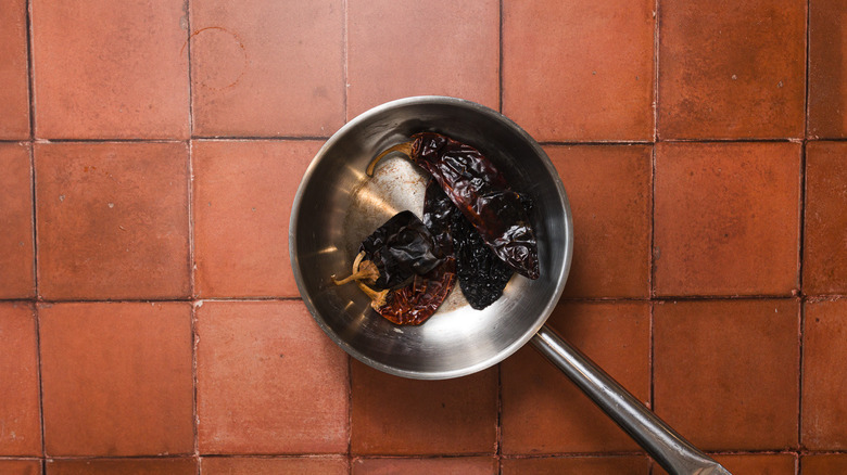 Chiles in pan