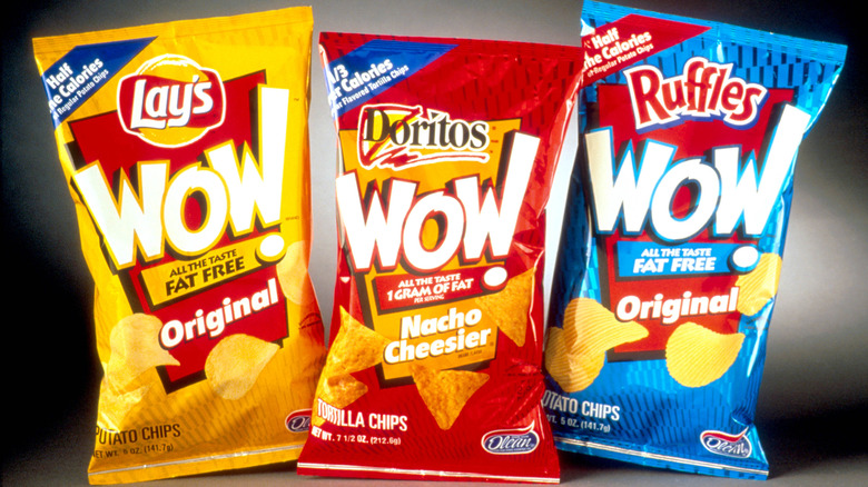 Promo photo of Lay's, Doritos, and Ruffles fat-free chips