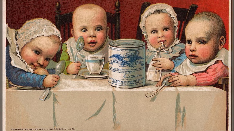 Borden's Condensed Milk babies postcard advertisement