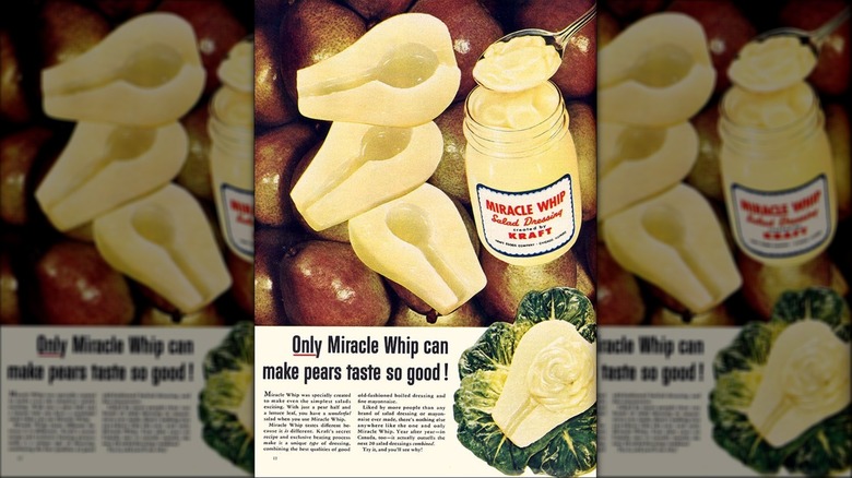 Miracle Whip and pear advertisement