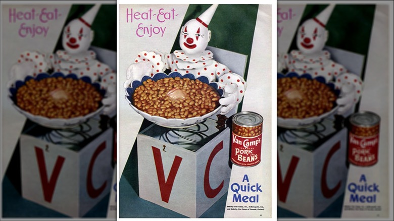 Van Camp's pork and beans clown advertisement