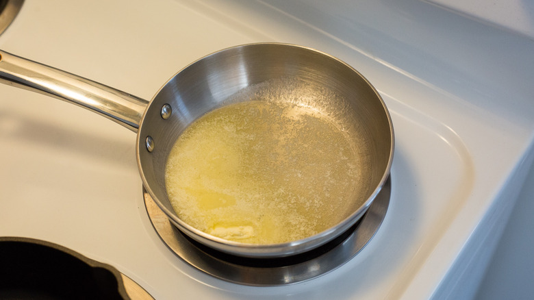 butter melting in small pan