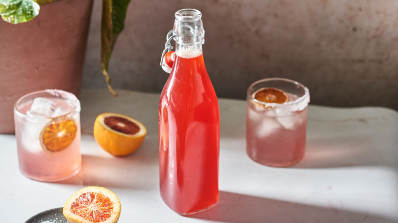 orange syrup in bottle