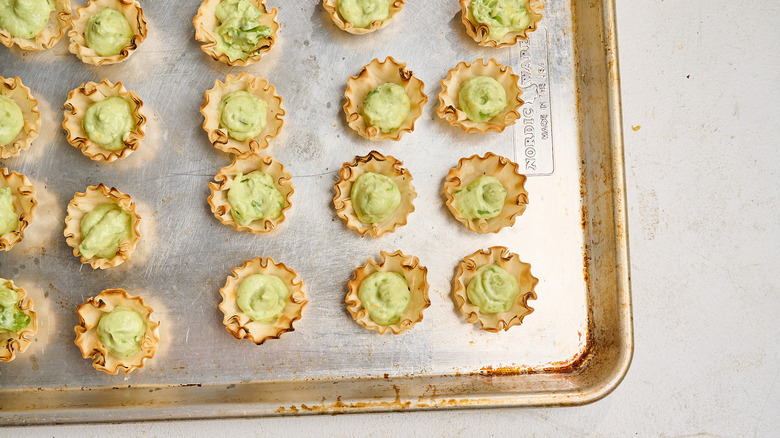 phyllo cups filled with avocado