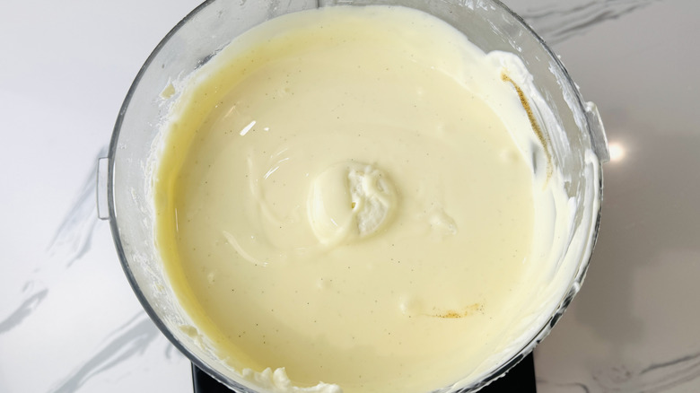 Cheesecake filling in food processor