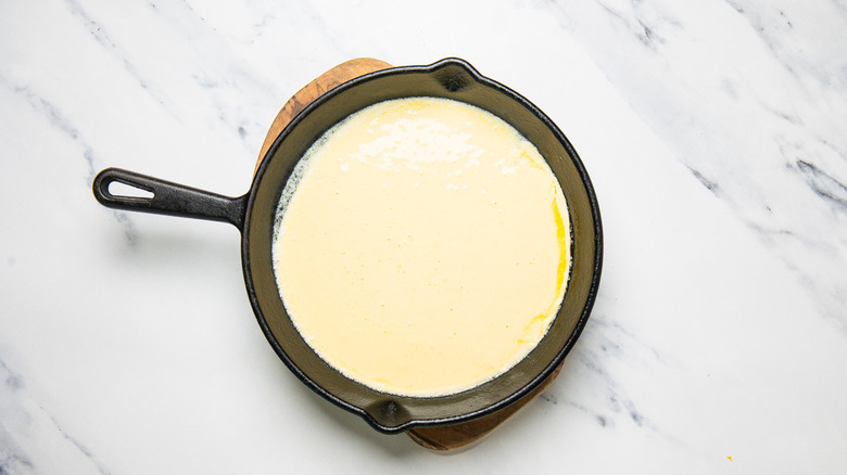 Raw Dutch baby pancake.