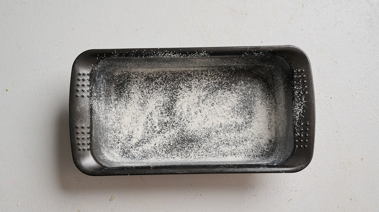 floured and greased loaf pan