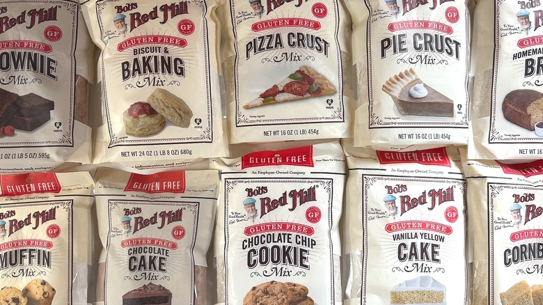 Packages of Bob's Red Mill Gluten-Free Baking Mixes
