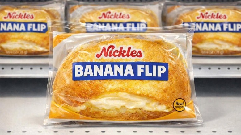 Nickles Banana Flips on metal shelves