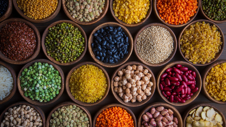 assorted lentils and legumes