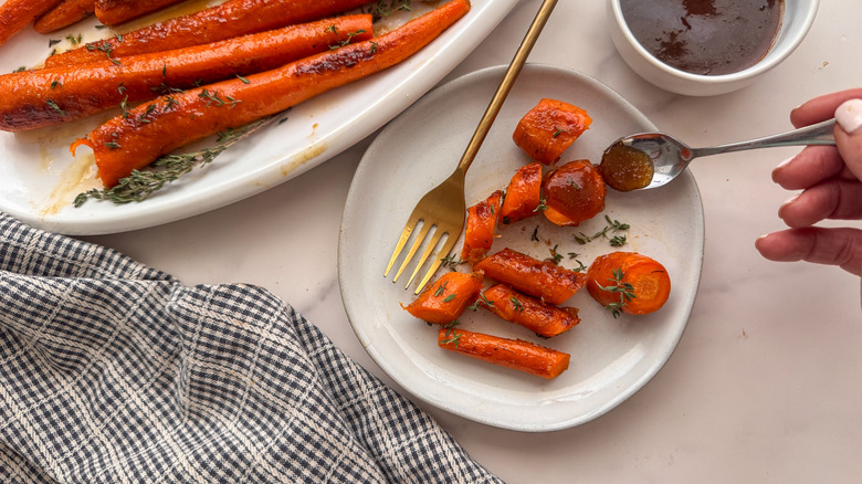 small plate of cut carrots