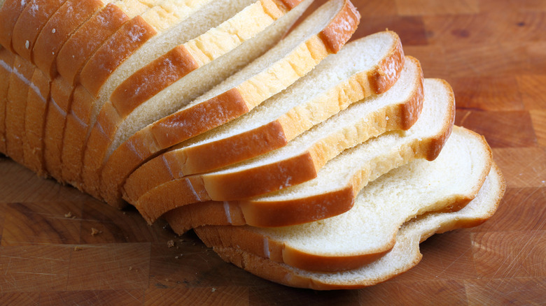 Sliced white bread