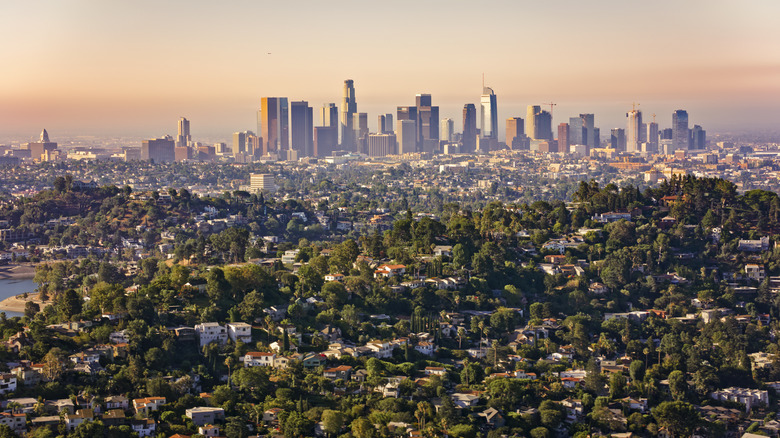 Aerial view of downtown Los Angeles