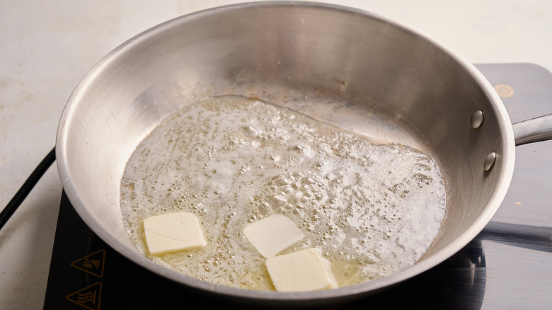 melting butter in a saucepan