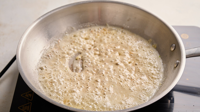 cooking butter and flour into a roux