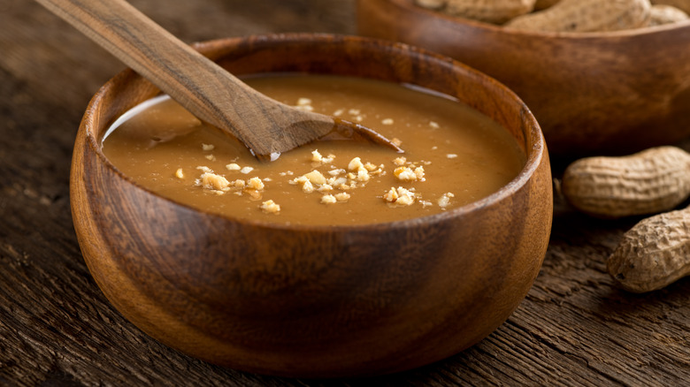 Thai peanut sauce in a bowl