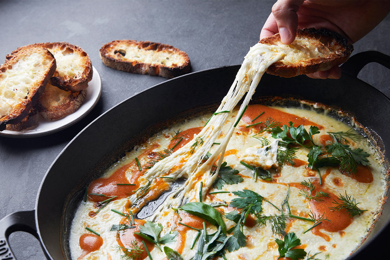 Broiled Cheese Dip with Persimmons 