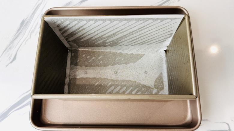 Grease and lined loaf pan